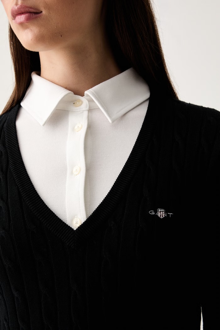 Gant sweter damski z bawełną 4800101 czarny