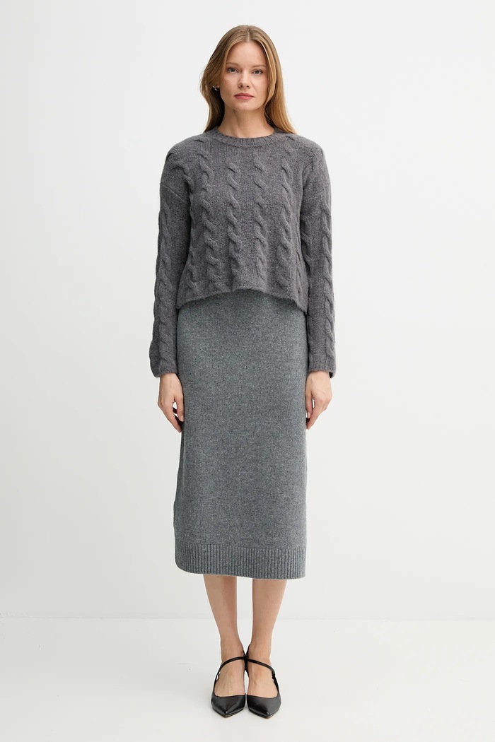 Sisley sweter z domieszką wełny 123WM103R.60W szary AW23