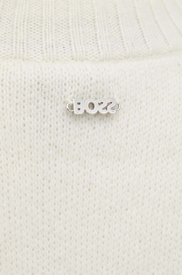 Вълнен пуловер BOSS 50501575 бял