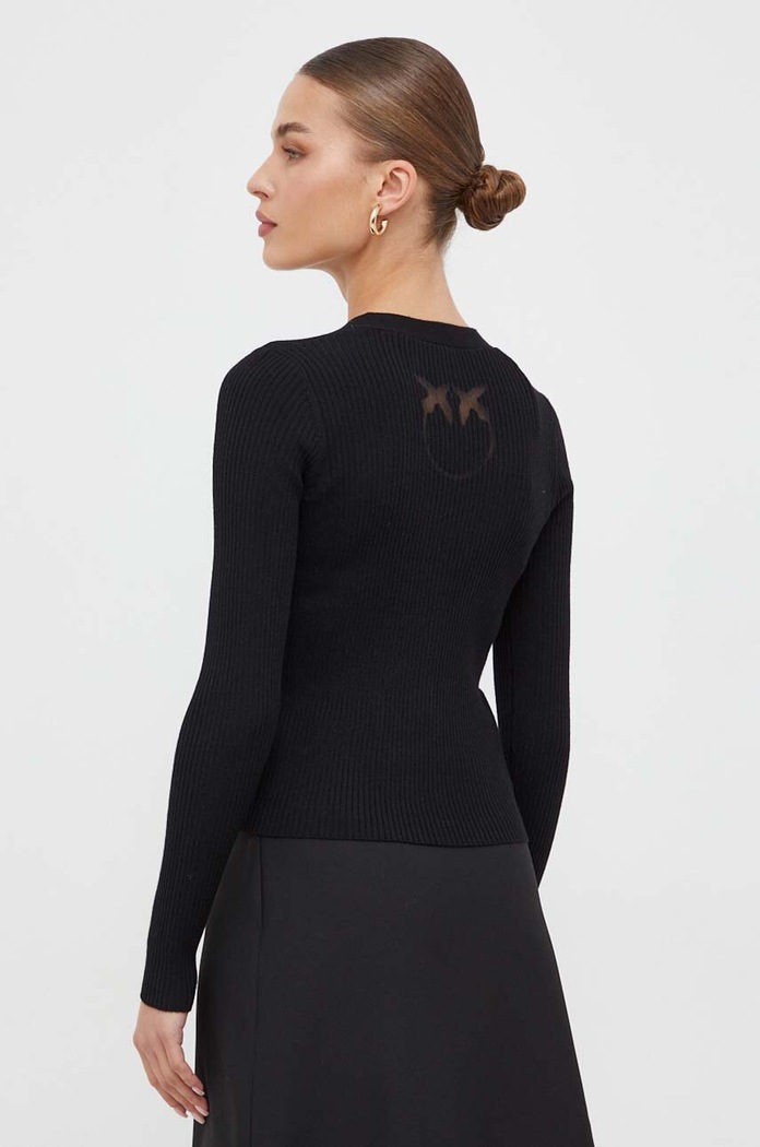 Μάλλινη ζακέτα Pinko 102018.A18M μαύρο AW23