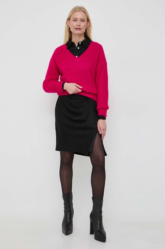 Svetr z vlněné směsi Morgan MATILD2.MAGNOLIA růžová AW23