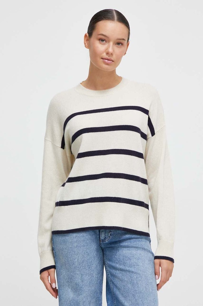 United Colors of Benetton sweter kaszmirowy beżowy 10K1E108K.616