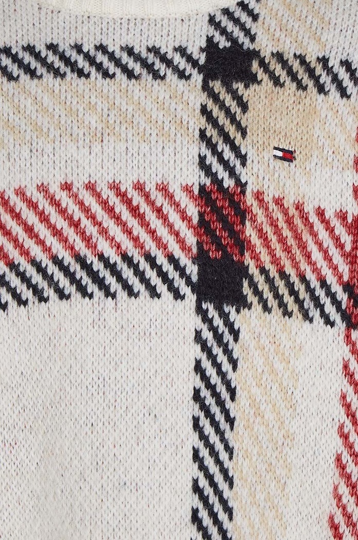 Detský sveter s prímesou vlny Tommy Hilfiger biela KG0KG07469.128.176.9BYX