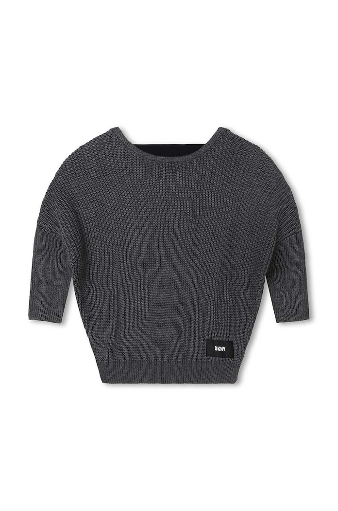 DKNY Pulover pentru copii din amestec de lana gri D35T11.162.174