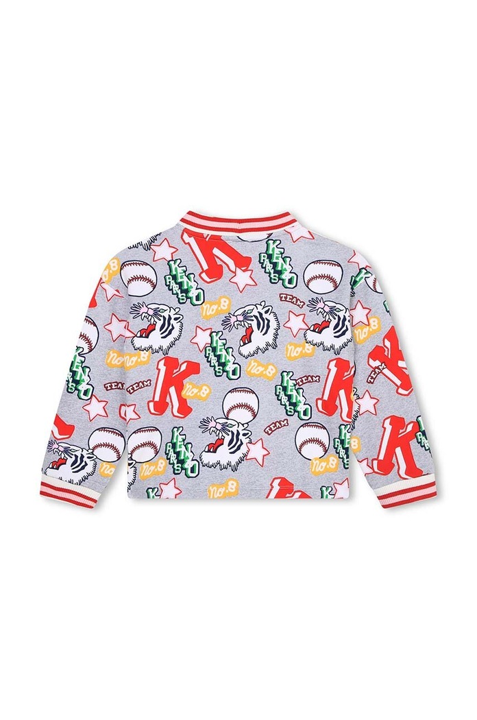Dětský bavlněný kardigan Kenzo Kids K15678.114.150 šedá AW23