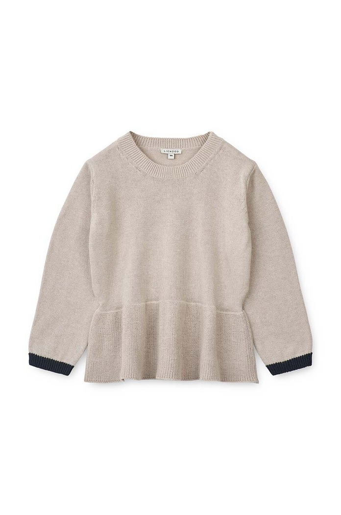 Pamučni pulover za bebe Liewood LW17941 bež AW23