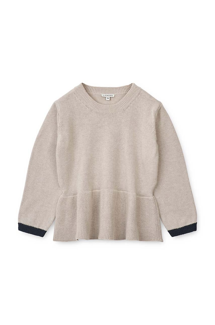 Pamučni pulover za bebe Liewood LW17941 bež AW23