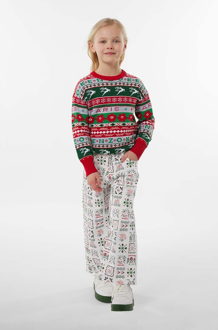 Kenzo Kids sweter z domieszką wełny dziecięcy z domieszką wełny czerwony K15733.102.108