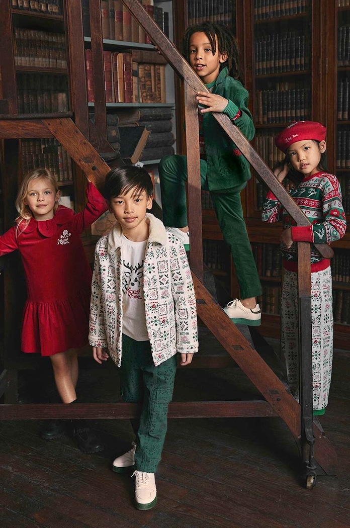 Kenzo Kids sweter z domieszką wełny dziecięcy K15733.102.108 czerwony