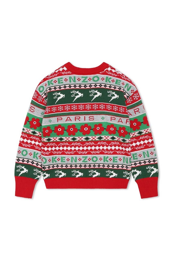 Dziewczynka Kenzo Kids sweter z domieszką wełny dziecięcy K15733.102.108 czerwony