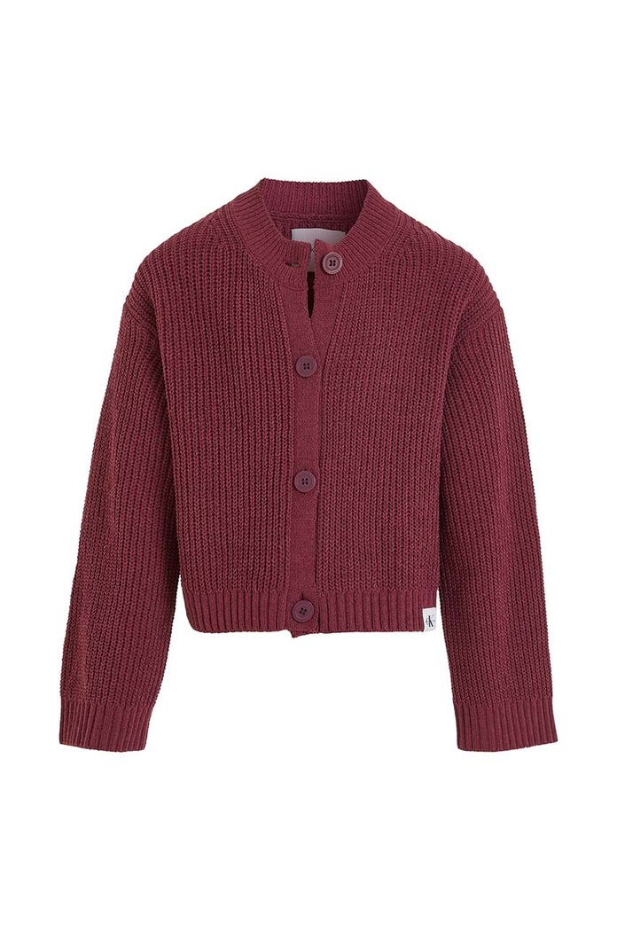 Calvin Klein Jeans kardigan dziecięcy IG0IG02215.9BYX bordowy AW23