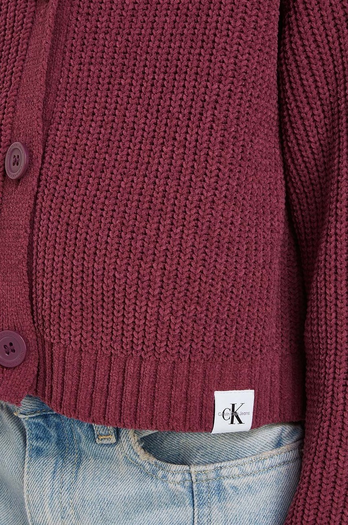 Calvin Klein Jeans kardigan dziecięcy IG0IG02215.9BYX bordowy