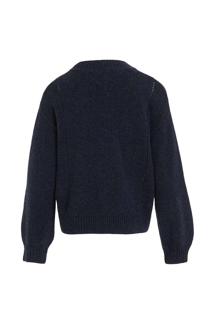 Fete Tommy Hilfiger pulover de lână pentru copii KG0KG07801.128.176.9BYX bleumarin