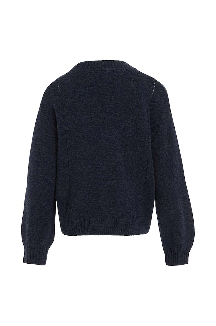Fete Tommy Hilfiger pulover de lână pentru copii KG0KG07801.128.176.9BYX bleumarin