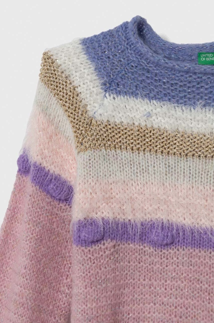 Djevojčice Dječji pulover s postotkom vune United Colors of Benetton 116QH100Y.P.SEASONAL roza