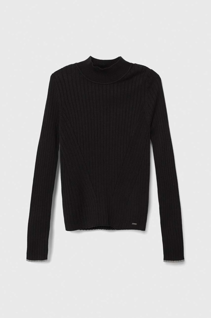 Детски пуловер Pepe Jeans средно дебел черен PG701069