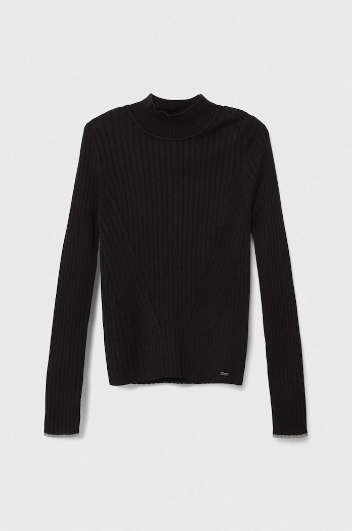 Детски пуловер Pepe Jeans средно дебел черен PG701069