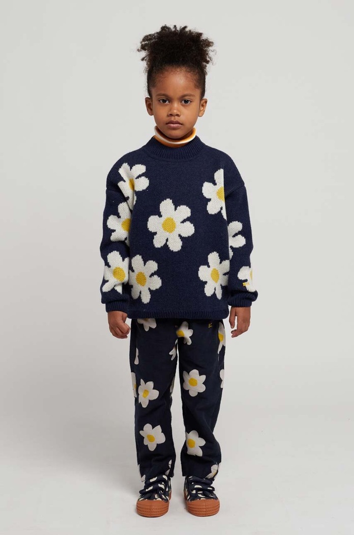 Bobo Choses Sweter wełniany dziecięcy granatowy 223AC114