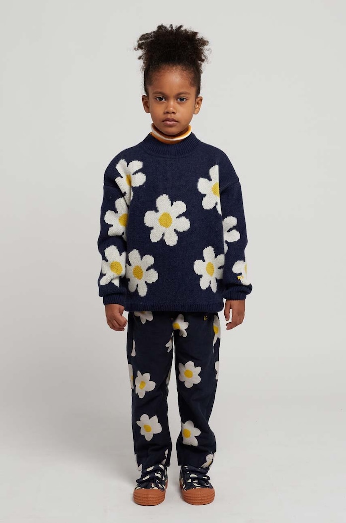 Bobo Choses Sweter wełniany dziecięcy granatowy 223AC114