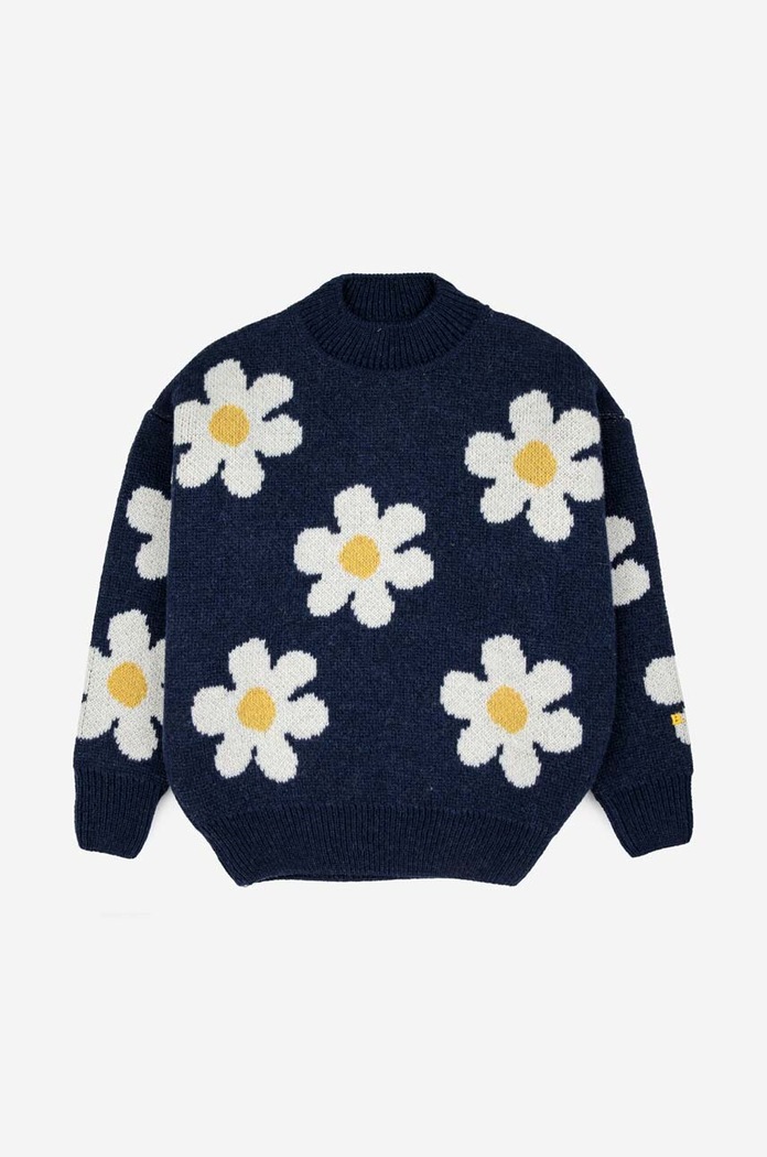Bobo Choses Sweter wełniany dziecięcy 223AC114 granatowy AW23