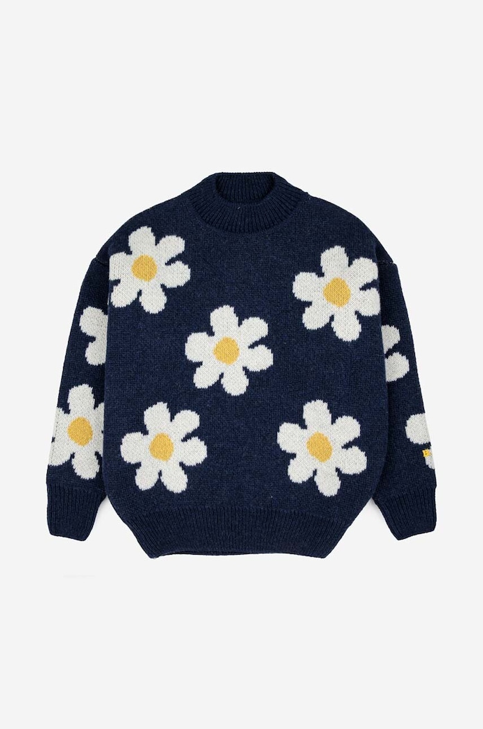 Bobo Choses Sweter wełniany dziecięcy 223AC114 granatowy AW23