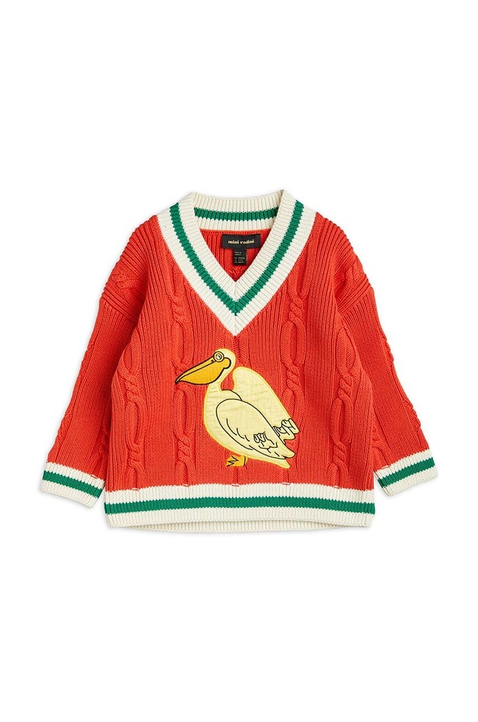 Otroški bombažen pulover Mini Rodini 2362010842 rdeča AW23