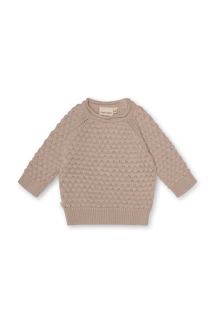 That's mine pulover din bumbac pentru bebeluși Juno Sweaters 28495 028495 bej AW24