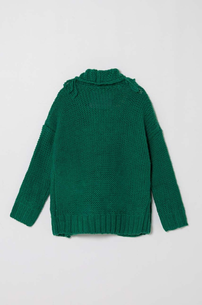 Sisley kardigan z domieszką wełny dziecięcy 105HX600A.G.SEASONAL zielony AW23