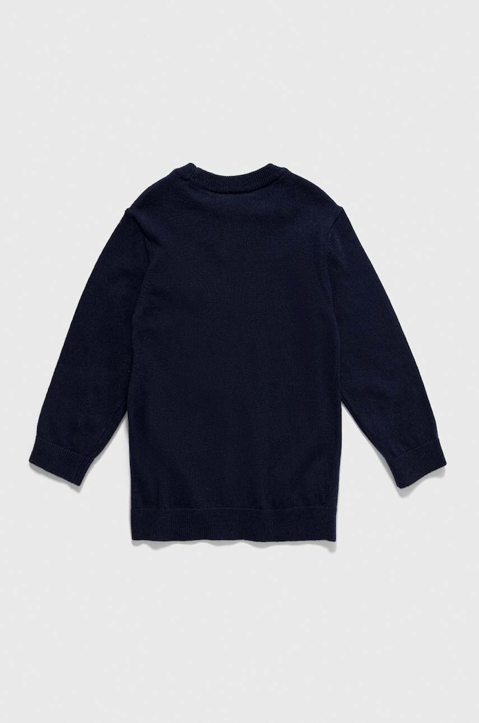 Детски пуловер с вълна Lacoste AJ1121 тъмносин AW25