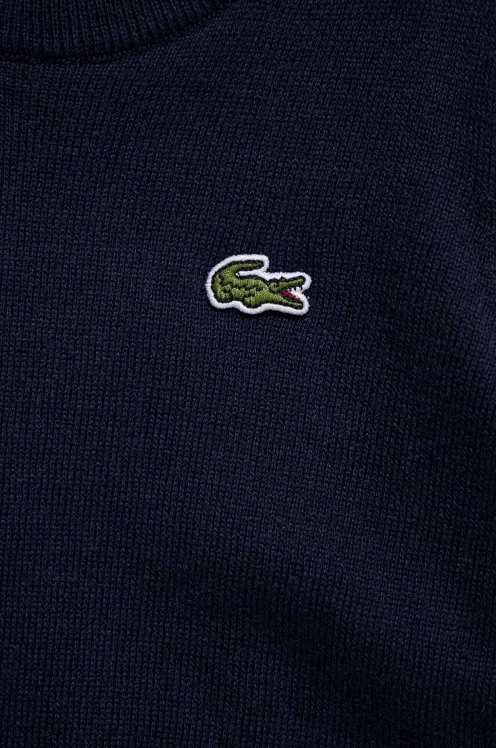 Момче Детски пуловер с вълна Lacoste AJ1121 тъмносин