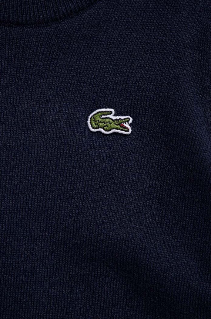 Момче Детски пуловер с вълна Lacoste AJ1121 тъмносин
