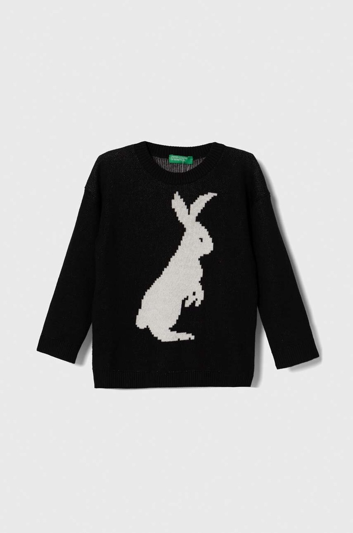 United Colors of Benetton sweter bawełniany dziecięcy pozostałe czarny 1094H1016.P.SEASONAL