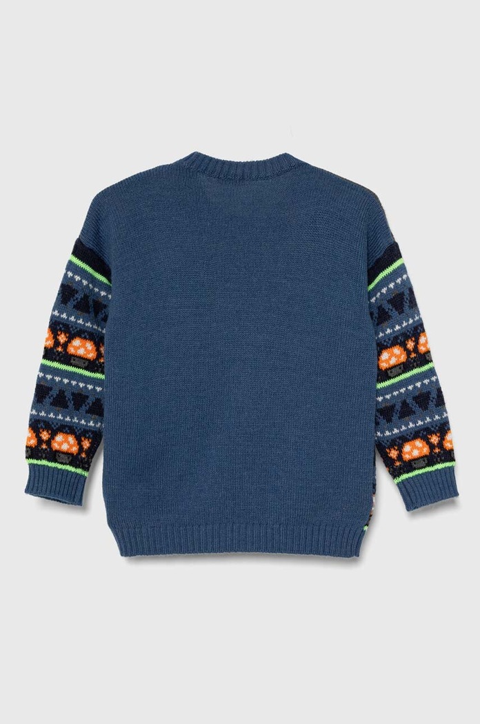 United Colors of Benetton gyerek gyapjúkeverékből készült pulóver 1176H101L.P.SEASONAL kék AW23