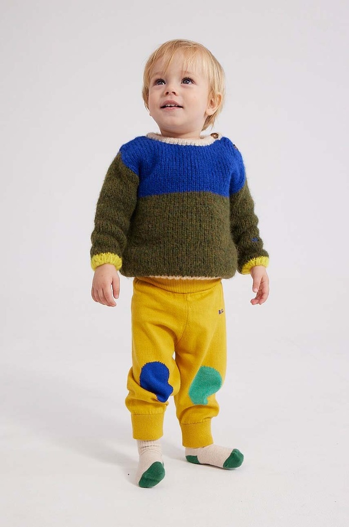 Bobo Choses pulover bebe cu modele verde 223AB096