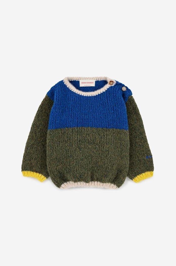 Bobo Choses pulover bebe 223AB096 verde AW23