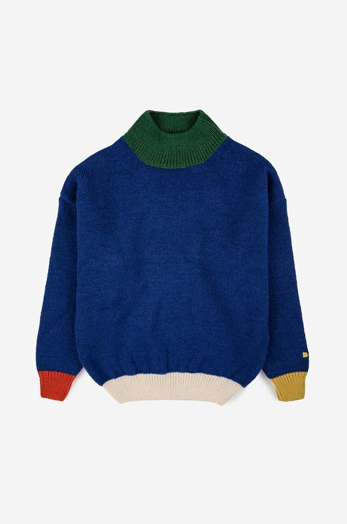 Bobo Choses Pulover pentru copii din amestec de lana 223AC118 albastru AW23