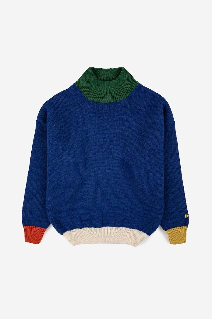 Bobo Choses Pulover pentru copii din amestec de lana 223AC118 albastru AW23