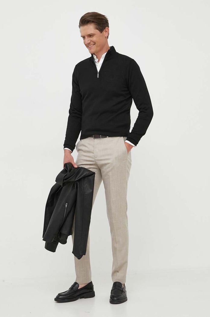 Calvin Klein sweter wełniany K10K110421 czarny AW24