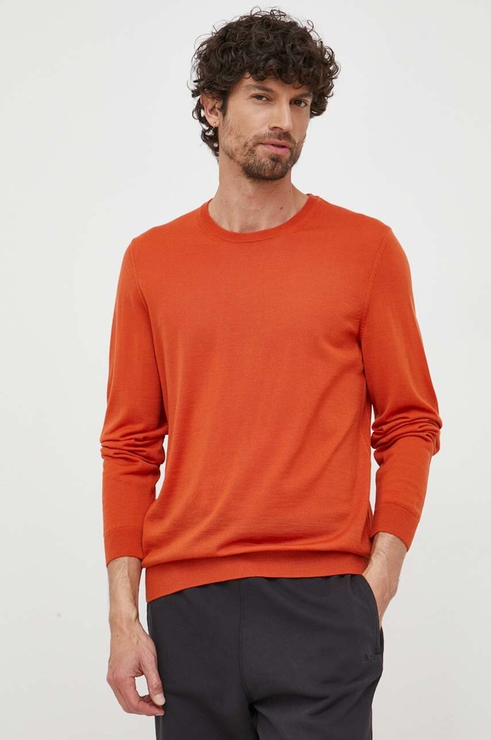 BOSS sweter wełniany Leno-P pomarańczowy 50468239