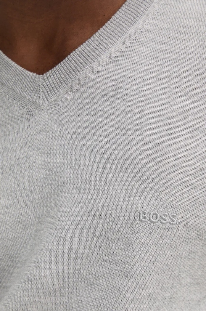 Vlnený sveter BOSS Baram-L 50476363 sivá