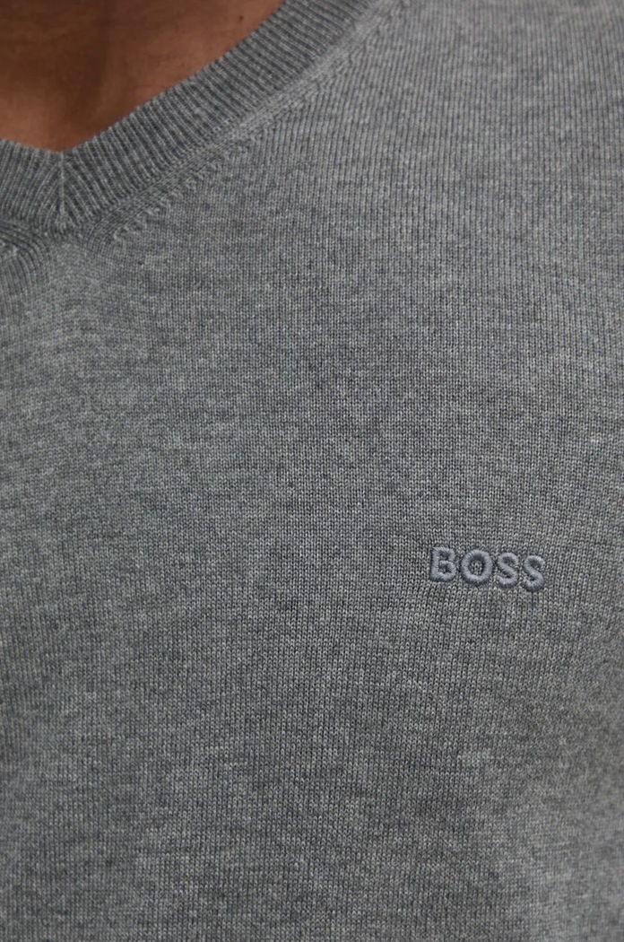 BOSS sweter wełniany Baram-L 50476363 szary