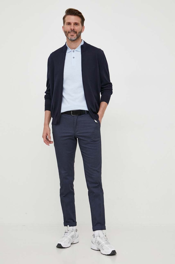 BOSS kardigan wełniany Balonso-L 50476347 granatowy AW25