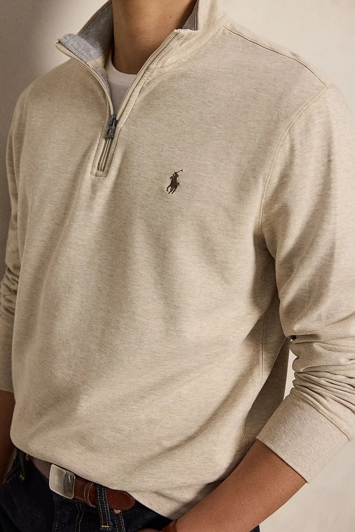Bluza męska z bawełną Polo Ralph Lauren 710812963 beżowy