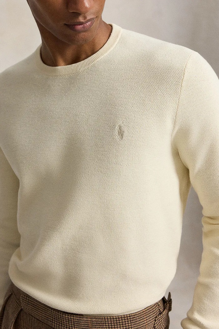 Одежда Polo Ralph Lauren Свитер из хлопка для женщин 710918163 бежевый