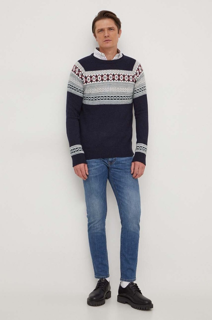 Lindbergh pulover din amestec de lana 30.804086.NAVY bleumarin AW23