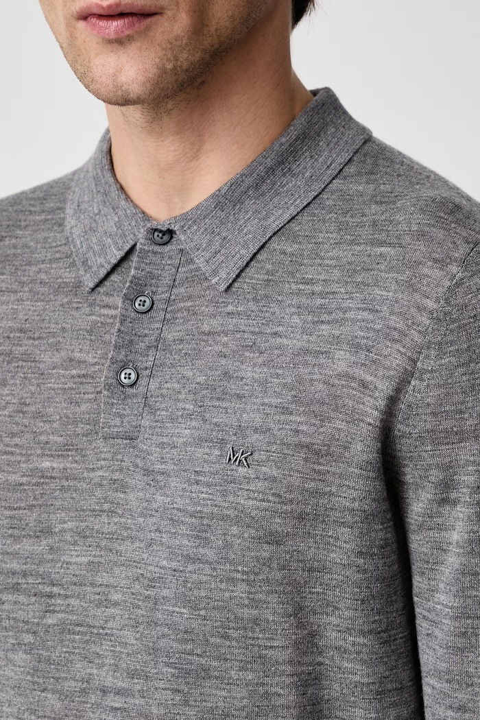 Sweter męski z wełny merino Michael Kors CF260727AP szary
