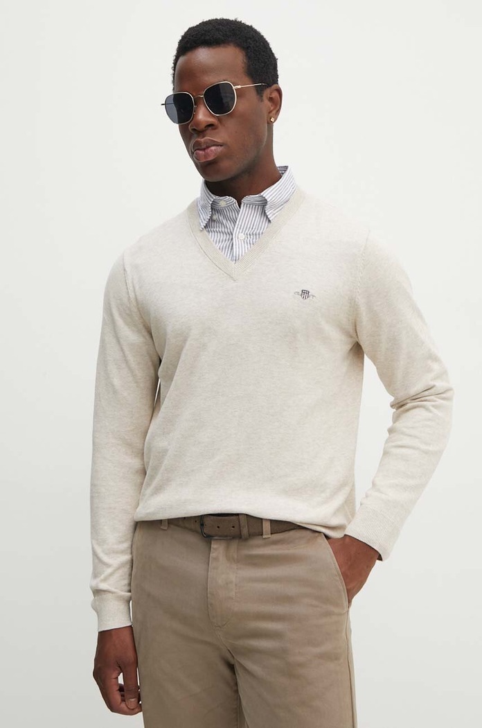 Gant sweter bawełniany bawełna beżowy 8030562