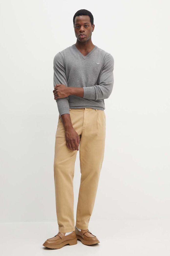 Gant sweter bawełniany 8030562 szary AW25