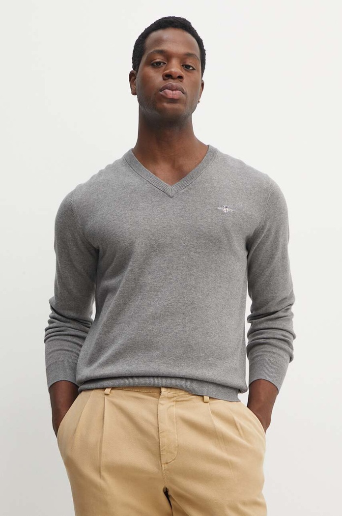 Gant sweter bawełniany szary 8030562