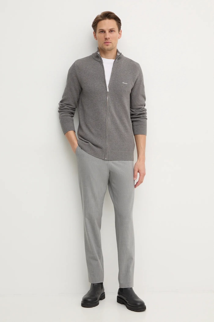 Gant cardigan din bumbac 8040524 gri SS25